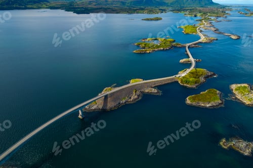 Preview: Atlantic Ocean Road aerial photography, Norway.