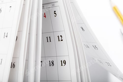 Preview: Calendar pages close up business time concept