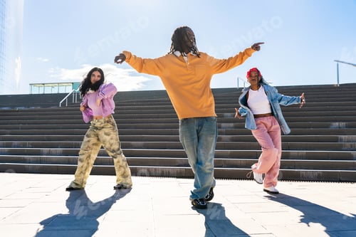 Preview: Young group of multiethnic hip-hop dancers dancing
