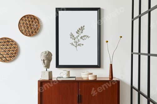 Preview: Retro modern compositon of living room interior