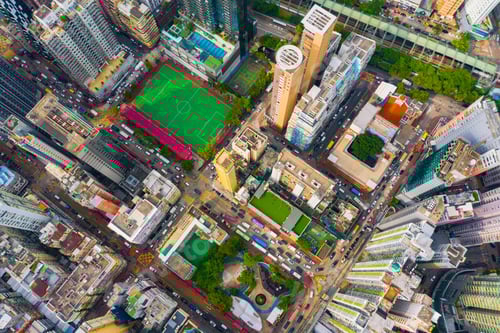 Preview: Hong Kong Downtown, China. Financial district in city in Asia. Skyscraper buildings