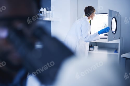 Preview: Science, DNA results or Black woman in lab for vaccine research, innovation or medicine test. Docto