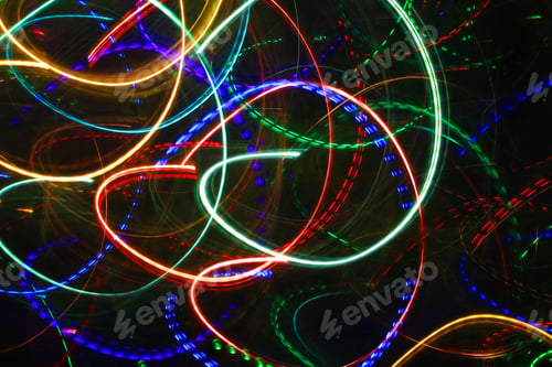 Preview: Abstract background with colorful traces of lights