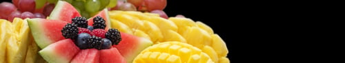 Preview: Exotic Fruit Platter Close-Up with Watermelon and Berries. Banner for site