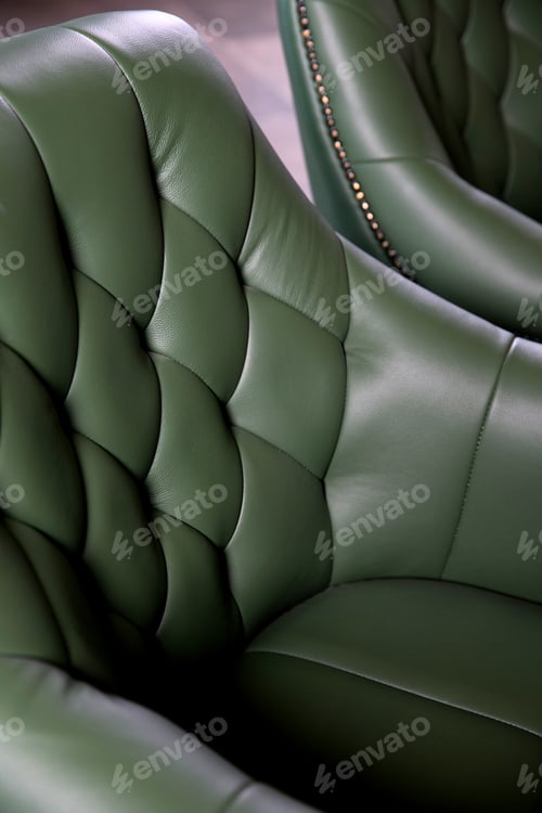 Preview: Leather Green Armchairs