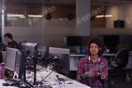 Preview: portrait of a young successful African-American woman in modern