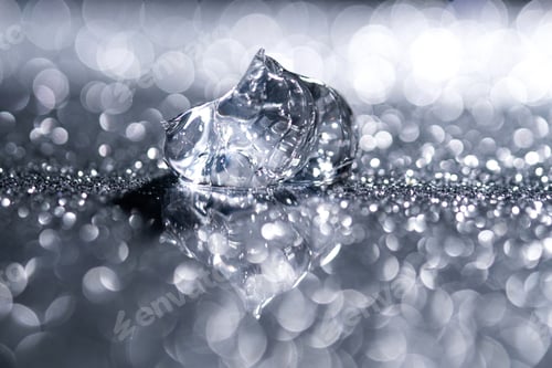 Preview: Transparent hyaluronic gel on a silver shiny background.