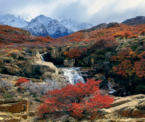 Preview: A waterfall in the forest. Los Glaciares National Park, Andes, Patagonia, Argentina. South America