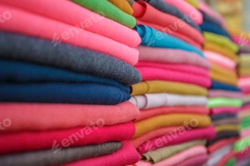 Preview: Colorful Turkish Fabrics Stacked in Textile Shop – Traditional Cloth for Fashion and Interior Design