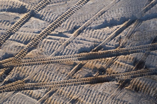 Preview: View of tire tracks on the ground