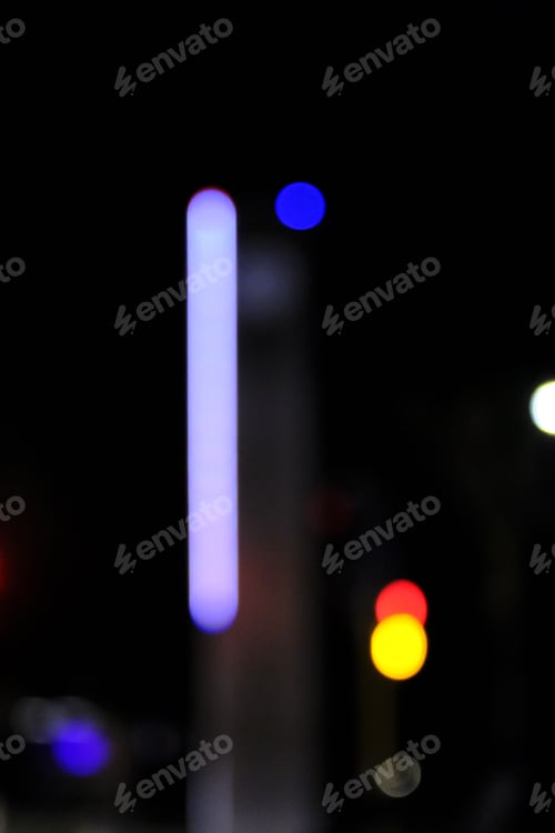 Preview: Bokeh lights on the black background