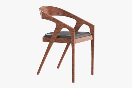 Preview: Modern Wood Cafe Chair with Armrests