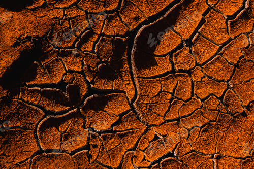 Preview: Top view of a dry soil near the river at Rio Tinto mining park