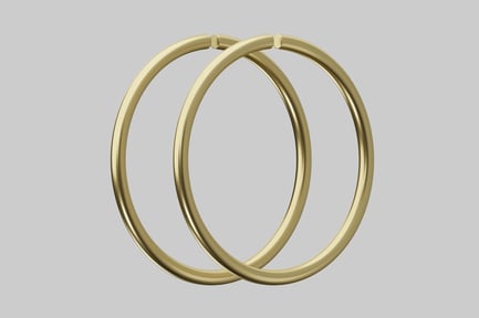 Preview: Elegant golden hoop earrings pair