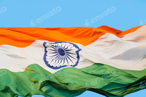 Preview: Close Up of National Indian Flag - Tricolor
