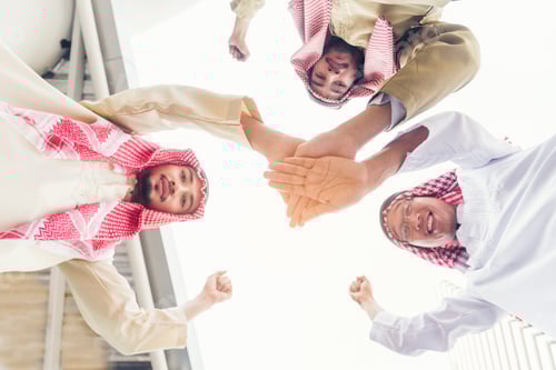 Preview: Arab man Teamwork Shake Hands Partnership Concept.