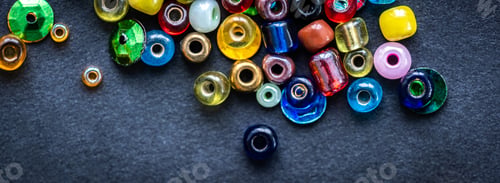 Preview: Top view of colorful glass beads