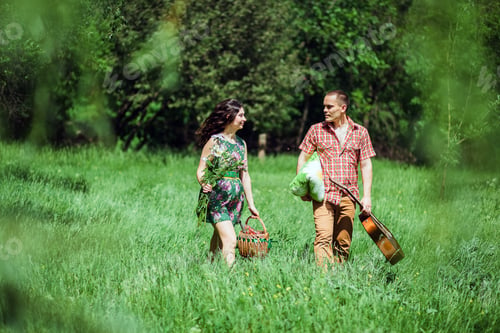 Preview: couple relax at countryside on summer vacations