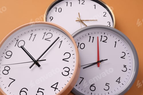 Preview: Close-up of a wall clock. The concept of time and work time is valuable for life, Alarm