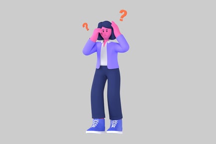 Preview: Confused female cartoon character pose