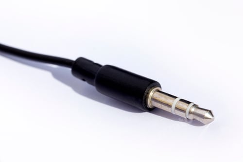 Preview: Audio mini jack plug on white background