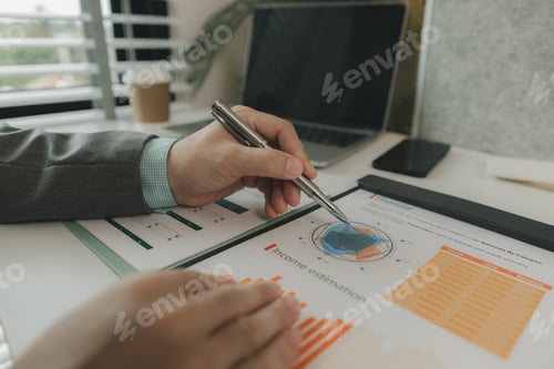 Preview: a businessman is in his private office and working with a lot of paperwork, a senior executive of ma