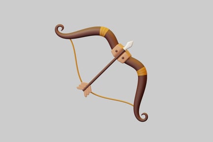 Preview: Cartoon brown bow and arrow asset