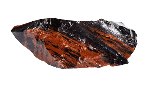 Preview: unpolished mahogany Obsidian isolated on white