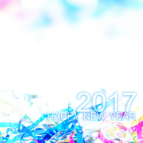Preview: 2017 Happy Newy Year Text On Colorful Shiny Vivid Ribbon