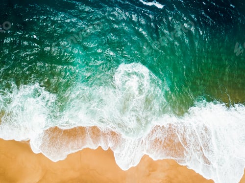 Preview: Top view of a deserted beach. The Portuguese coast of the Atlant