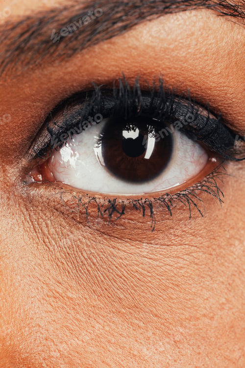 Preview: Close up portrait of a mixed race woman eye
