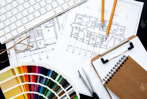 Preview: Architect workplace top view