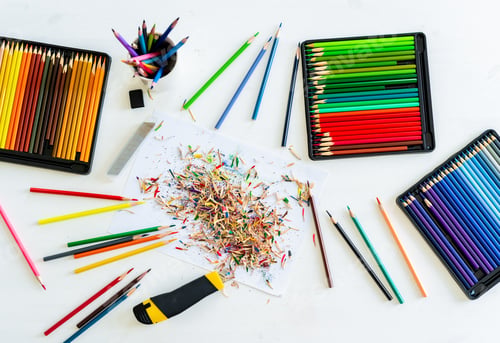 Preview: Shavings Box Cutter And Pencils In Use