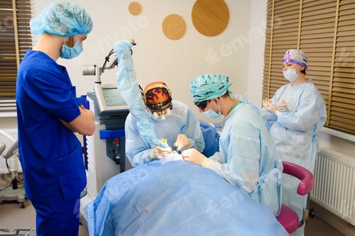 Preview: Plastic surgery operation for correcting defects of the eyelids. Laser Blepharoplasty.