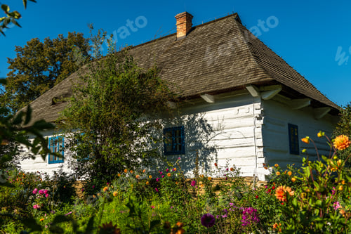 Preview: Traditional architecture of polish village. Entography and folklore in polish countryside.