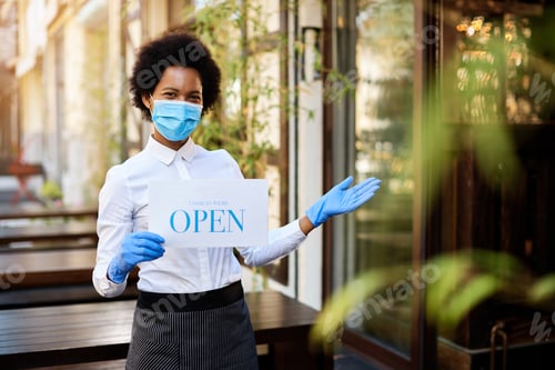 Preview: African American owner reopening cafe after quarantine due to coronavirus pandemic.