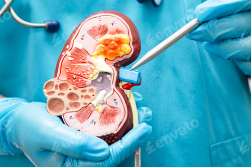 Preview: Kidney disease, Chronic kidney disease ckd, Doctor hold model to study and treat in hospital.