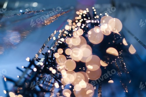 Preview: Abstract background with lights, glitter and bokeh effects.