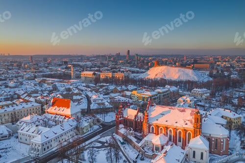 Preview: Aerial landscape of Vilnius town, Capital of Lithuania