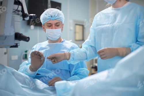 Preview: Surgeons Performing Delicate Operation in Modern Hospital