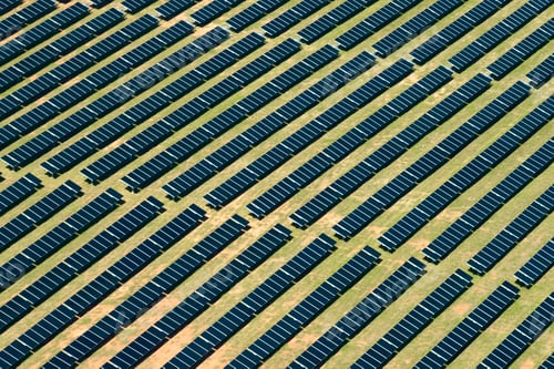 Preview: Aerial view of large sustainable electrical power plant