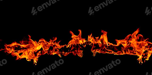 Preview: Fire flames on abstract art black background