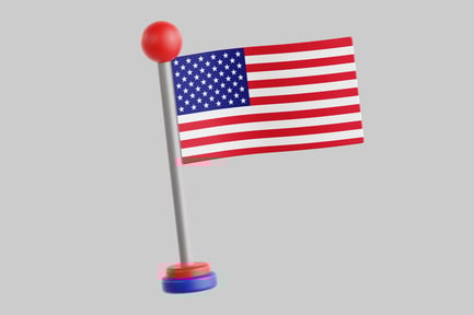 Preview: American flag on a silver pole