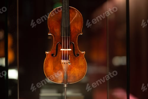 Preview: Violinmaking historical masterpieces on Display in Treasure box room in violin museum Cremona, Italy
