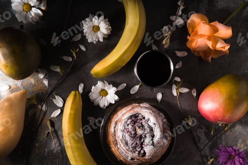 Preview: Tea party still ife with fruits and flowers