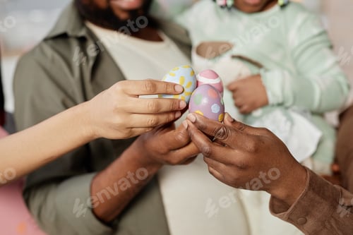 Preview: Sharing Colored Easter Eggs During Celebration