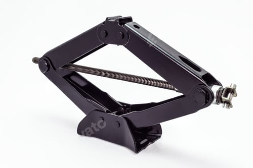 Preview: Manual scissor car jack, isolated on a white background with a clipping path.