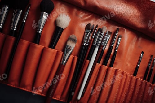 Makeup Brushes in a Stylish Organizer