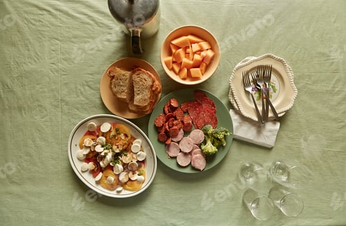Preview: different food, selective focus