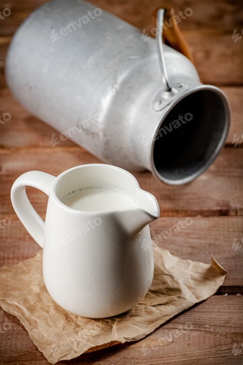 Preview: A jug of fresh milk on the table.